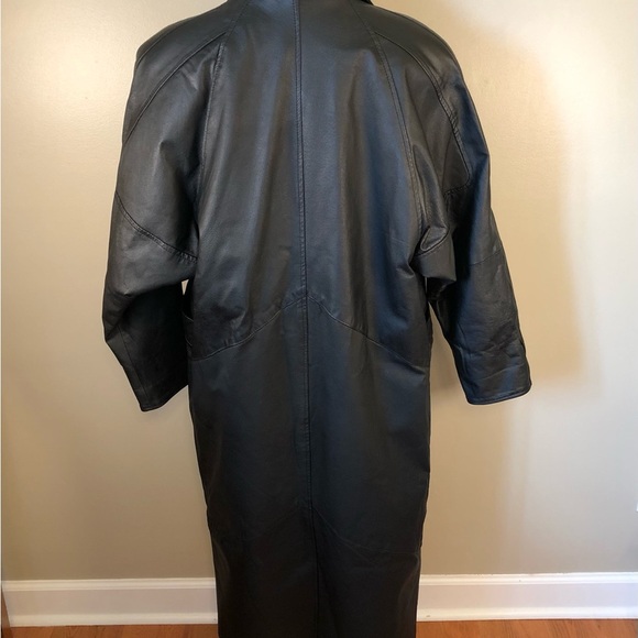 Greg Bell Black Leather Double-Breasted & Fully Lined Coat Style GB7302 Size S - Picture 3 of 12